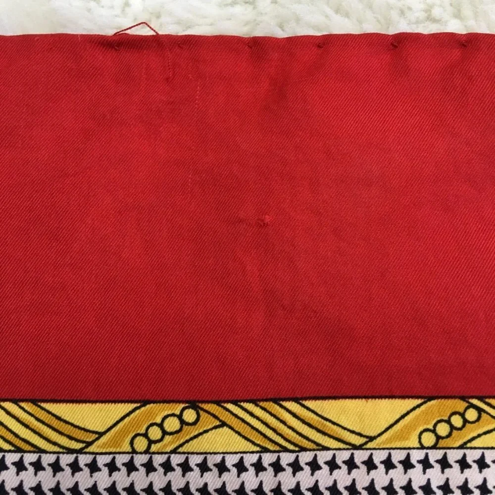 Christian Dior Vintage Silk Scarf Rolled Hems